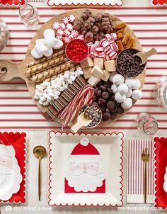 a table topped with lots of different types of food and desserts on top of plates