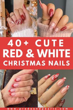 45+ Best Red and White Christmas Nails; candy cane nails! This includes red and white Christmas nails acrylic, red and white Christmas nails simple, red and white Christmas nails short, red and white Christmas nails almond & more! This also includes red and white Christmas nails 2024, red and white Christmas nail designs, red and white Christmas nail art, red and white Christmas nail ideas, white and red christmas nails, christmas nails & more! #redandwhitechristmasnails #christmasnails White Christmas Nails Ideas, Red Christmas Nails Short Almond, Christmas Nails Short Candy Cane, Red And White Christmas Nail Designs, Christmas Nails Red And White, Simple Christmas Nails Almond, White Christmas Nail Ideas, Red And White Christmas Nails, White Christmas Nail Designs