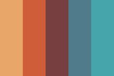 an orange and blue color scheme with the same colors as well as black, red, green