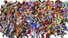 many different anime characters are grouped together