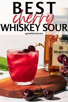 the best cherry whiskey sour recipe with cherries