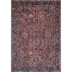 Momeni Karachi KAR-2 Rugs | Rugs Direct Gold And Royal Blue, Rust Area Rug, Young House, Persian Motifs, Navy Blue Area Rug, Exquisite Rugs, Traditional Area Rugs, Nebraska Furniture Mart, Beige Area Rugs