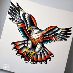 American Traditional Hawk Tattoo, Bird Tattoo Traditional, Traditional Eagle Tattoo Design, Neo Traditional Chest Tattoo, Traditional Tattoo Animals, Traditional Chest Tattoo, Traditional Owl Tattoos, Traditional Eagle Tattoo, Traditional Chest