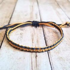 Plain Knotted Bracelet Made With Black And Yellow Cording. Adjustable To Fit Most Wrist Sizes:) Knotted Bracelet, Turquoise Charm, Yellow Bracelet, Lava Stone Bracelet, Wide Cuff Bracelets, Bracelet Knots, Multi Strand Bracelet, Sterling Bracelets, Gold Charm Bracelet