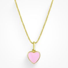 Our love is brewing for this one! This necklace is the cutest piece to add to your collection. With its adorable coloured heart pendant on a dainty chain, this necklace is sure to receive a lot of love. Wear this baby alone, or pair it with our matching Love Actually Earrings for the sweetest look! Pink Heart Shaped Necklace With Adjustable Chain, Pink Heart Necklace With Adjustable Chain, Pink Heart Charm Necklace With Adjustable Chain, Pink Heart Pendant Necklace With Adjustable Chain, Pink Heart Necklace With Adjustable Chain For Gift, Pink Heart Charm Necklace With Heart Pendant, Pink Pendant Charm Necklace With Delicate Chain, Pink Heart Necklace With Round Pendant For Gift, Pink Heart Necklace Gift With Round Pendant