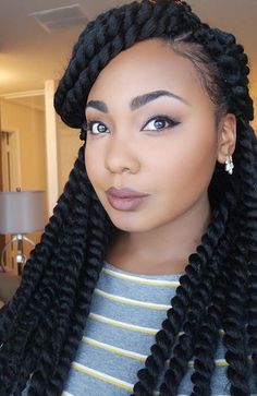 27 Chic Senegalese Twist Hairstyles for 2021 - The Trend Spotter Straight Crochet, Hairstyles Crochet, Crochet Hairstyles, Twist Curls, Hair Clipart, Crochet Box Braids