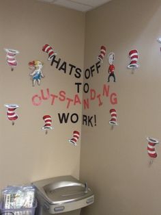 the cat in the hat wall decals are on the walls