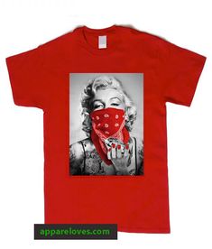 Gangsta Clothes, Red Bandana Shoes, Dancer Makeup, Marilyn Monroe T Shirts, Bandana Shirt, Bandana Outfit, Bandana Blanket, Bandana Dress, Trend T Shirt