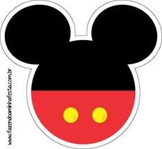 a mickey mouse face with yellow eyes and black ears, on a white background that says disney