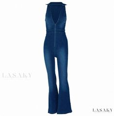 Lasaky - Women's High-Waisted Denim Pants for Everyday Wear High Rise Stretch Denim Jumpsuit, Stretch High-waisted Denim Jumpsuit, High Waist Stretch Denim Jumpsuit, Stretch High Waist Denim Jumpsuit, Bodycon Suit, Casual Chic Outfit, High Waisted Shorts Denim, Denim Leggings, Women Denim Jeans