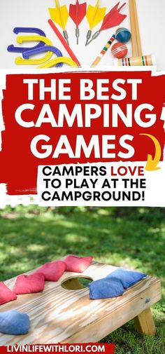 fun camping games Campground Activities Events, Fun Camping Games, Giant Jenga Game, Games For Families, Cornhole Tournament, Jenga Game, Park Games