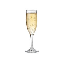 a glass of champagne on a white background