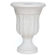 a white vase is shown on a white background