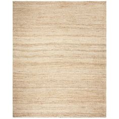 a beige rug with horizontal stripes on the top and bottom, in different sizes and colors