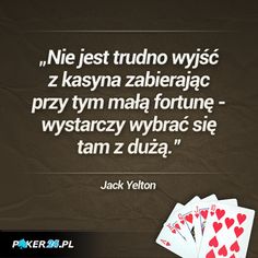 a card game with four playing cards on it and a quote from jack veloth