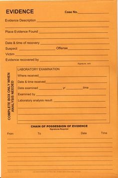 an orange evidence card with the words evidence written on it, in black and white