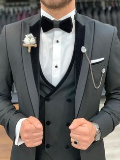 All Black Tuxedo, Wedding Suits Men Black, Peak Lapel Tuxedo, Tuxedo Colors, Wedding Tux, Pants Gift, Slim Fit Tuxedo, Wedding Suits Groom, Dress Suits For Men