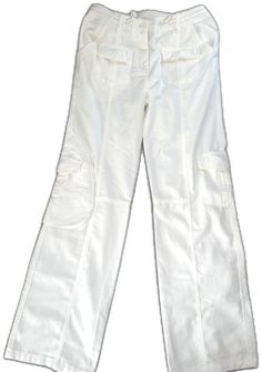 Summer Cotton Mid-rise Parachute Pants, Fitted Full Length White Cargo Pants, White Stretch Straight Leg Cargo Pants, Fitted White Cargo Pants, White Mid-rise Summer Cargo Pants, Fitted White Parachute Pants With Pockets, White Fitted Parachute Pants For Spring, Fitted White Cotton Parachute Pants, Make Pants Smaller