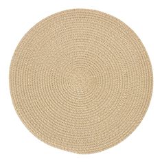 the round rug is made from natural materials and has been woven into it's own pattern