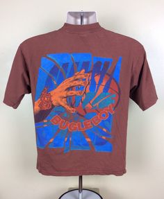 Vtg 90s Bugle Boy T-shirt Brown Kids L Basketball Surf Skate Brand - Etsy Distressed Y2k Crew Neck T-shirt, Y2k Distressed Crew Neck T-shirt, Y2k Distressed Cotton T-shirt, Vintage Band Shirts, Beer Advertising, Day Glow, Surf Skate, Orange T Shirts, Kids Graphic Tees