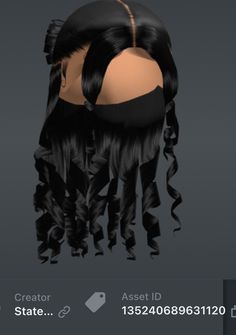 an animated image of a woman's head with long black hair and braids