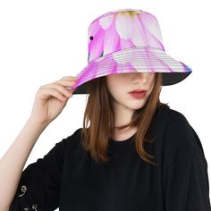 Bucket Hat, Pretty Pink, White and Yellow Cactus Dahlia Macro, Colorful Hat for Women #buckethat #hatsforwomen #madetoorder #printondemand #giftsforwomen #pinkflowers #girly #summerstyle Summer Bucket Hat, Colorful Hat, Hat Print, Unique Hats, Turquoise Flowers, Summer Bucket, Business Formal, Bucket Hats, Cotton Twill Fabric