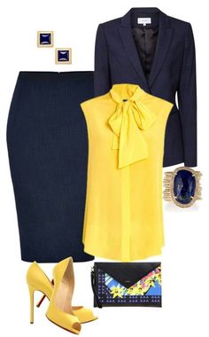 Fashionable Work Outfit, Classy Work Outfits, Blue Skirt