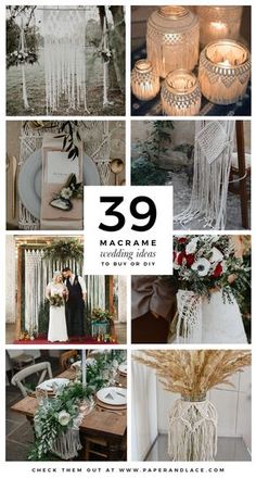 a collage of photos with candles, flowers and other things to do for your wedding