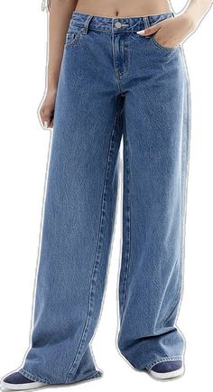 Summer Wide Leg Casual Jeans, Versatile Baggy Jeans For Spring, Versatile Cropped Leg Summer Jeans, Cotton Straight Leg Bottoms, Trendy Washed Blue Cotton Jeans, Relaxed Fit Jeans For Spring Day Out, Relaxed Summer Jeans For Everyday, Relaxed Straight Leg Cotton Jeans, Summer Versatile Mid-rise Jeans