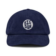 Celebrate the beautiful Big Sur, California with this perfect corduroy hat. This is the perfect hat for someone who loves the outdoors, camping or surfing.  A hat made of corduroy? That's a yes! Get your hands on a hat that'll serve you for ages. The corduroy fabric has stood the test of time thanks to its best features--softness, affordability, and durability. Get yours now! * 100% cotton corduroy * Soft, unstructured crown * Cotton twill sweatband and taping * Adjustable buckle * Blank product sourced from China This product is made especially for you as soon as you place an order, which is why it takes us a bit longer to deliver it to you. Making products on demand instead of in bulk helps reduce overproduction, so thank you for making thoughtful purchasing decisions! Adjustable Corduroy Hats For Outdoor, Outdoor Corduroy Baseball Cap With Curved Brim, Big Sur Hiking, Surf Hat, Surf Hats, California Road Trip, California Parks, California Camping, Corduroy Hat