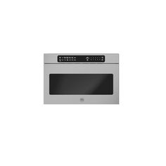 a silver microwave oven on a white background