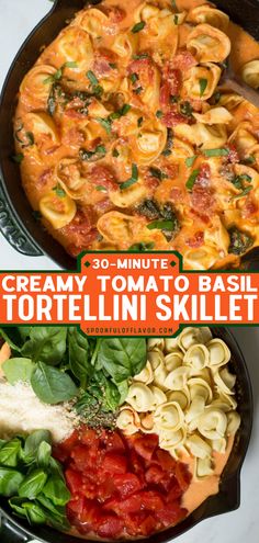 Creamy Tomato Basil Tortellini Skillet Dinner Lazy, Easy Skillet Dinner, Skillet Dinner Recipes, Lazy Dinners, Easy Skillet