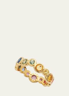 Find IPPOLITA 18k Stardust Superstar Eternity Ring In Sapphires on Editorialist. Ippolita ring Approx. size 7 Polished 18-karat yellow gold Orange, pink, blue, green and yellow sapphires Total carat weight: 2.3 Imported Ippolita Ring, Sapphire Eternity Band, Constellation Ring, Sapphire Eternity Ring, Green Sapphire Ring, Eternity Ring Gold, Rainbow Sapphires, Eternity Band Ring, Green Sapphire