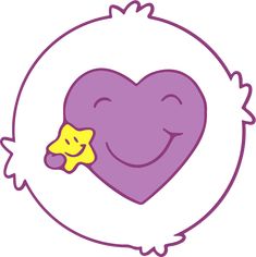 a purple heart with a yellow star on it