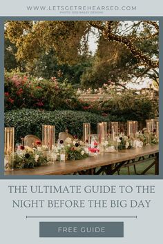 the ultimate guide to the night before the big day