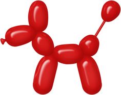 a red balloon dog on a white background