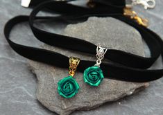 Green rose choker Polymer clay flower Womens choker green Clay pendant velvet ribbon Fimo jewelry Unique choker Black Ribbon Choker, Unique Choker, Rose Choker, Fimo Jewelry, Light Pink Flowers, Womens Chokers, Green Clay, Clay Flower, Unique Gifts For Women