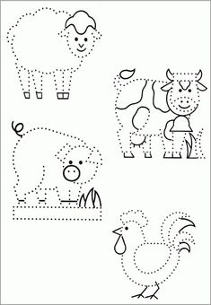 the worksheet for children to learn how to draw farm animals