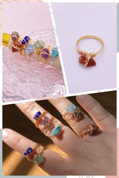 Discover the magic of our gemstone rings, where brilliant hues and expert craftsmanship come together to create timeless treasures. #handmade#jewelry#handmadejewelry#wirewrap#wirewrappedjewelry#wire#ring#ringsjewelry#gemstone#bohostyle#Spring/Summer Wire Wrap Ring, Ring Wire, Wire Wrapped Ring, Wire Ring, Wrap Ring, Wire Rings, Wire Wrapped Rings, Wrap Rings, Timeless Treasures