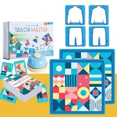 the tailor master kit includes four pieces of fabric, and two sewing machines with instructions to make