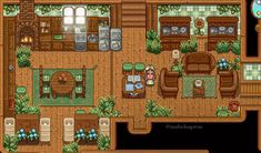 an overhead view of a kitchen and living room from the nintendo game super mario bros