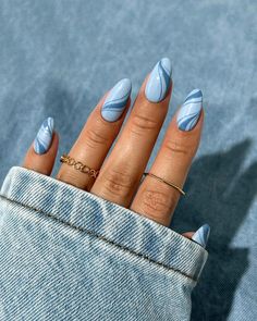 Check out these gorgeous blue nail designs that you can easily recreate at home or show to your nail specialist for your summer look. Nails For Cruise, Cruise Nails Designs, Cruise Nail Ideas, Nosey People, Hoco Nails, Cruise Nails, Blue Nail Art Designs, Blue Gel Nails, Aesthetic Nail