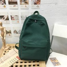 Backpack SIZE:40*29*12cm Recommended for grades 5-12 Buyer Questions & Answers Fit Notebook A4? ----YES Laptop Fit ? ------- YES For School Work? ---------YES For Walking?---------YES It Is Waterproof? --------YES If you like, add Wish List or add to cart. Make it easier for you to find it [20240126] Solid Color Student Bags For Back To School, Solid Color Backpack Shoulder Bag For School, Green Shoulder Bag For Students Back To School, Green Bags For Back To School, Casual Solid Color School Backpack, Trendy Green School Backpack, Green School Bag For Back To School, Green Back To School Bags, Fashion School Bag