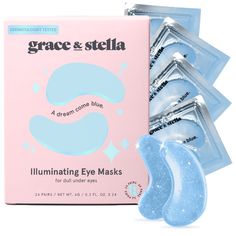 Grace and Stella Blue Eye Masks...A dream come blue. BEST NATURAL EYE MASKS, GLOBAL GREEN BEAUTY AWARDS 2023 (BRONZE) Blue is the colour of calmness, and that's exactly what we embodied when we carefully formulated these superhero eye masks. With key ingredients like niacinamide and hyaluronic acid, restoring moisture to your delicate skin has never been so easy. They work to bring down puffiness and reduce the appearance of dark circles, especially when kept cold. Bye-bye, dry eyes. WHAT MAKES Tighten Under Eye Skin, Bachelorette Goodie Bags, Dry Under Eyes, Under Eye Wrinkles