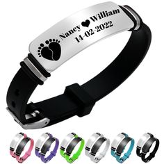 PRICES MAY VARY. 💌Material:Silicone Wristband and it is durable, Metal Plate is:Stainless Steel which can support engrave. 💌MEASUREMENTS:Personalized bracelets for men engraved Length 15cm, Width approx 3.94 inches(100 MM),Metal Plate Length: 4cm. 💌Fashionable engraved bracelet: A great gift at any occasion ( Birthday, Father's Day, Wedding, Engagement, Valentine's Day, Anniversary Day ) for Dad, Groomsman, Groom, Best Man, husband, boy friend, friend,family etc. 💌Colorful chooses:We have lo Customizable Adjustable Rectangular Bracelet, Customizable Adjustable Rectangular Bracelets, Adjustable Durable Wristband For Gift, Adjustable Customizable Rectangular Bracelets, Adjustable Customizable Rectangular Bracelet, Father's Day Adjustable Stainless Steel Wristband, Adjustable Stainless Steel Wristband For Father's Day, Customizable Adjustable Black Wristband, Silver Bracelet With Wrist Strap As Gift