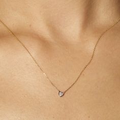 Teeny Pave Heart Necklace – STONE AND STRAND