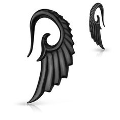 an image of two black wings on a white background