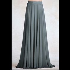 Jenny Yoo Hampton Skirt Full Length Bridesmaid Skirt Pairs Perfectly With Jenny Yoo Camisoles Circle Skirt Shape In Soft Hues Creates A Romantic Look Fully Lined Luxe Chiffon Color Is Denmark Blue Evening Chiffon Pleated Skirt, Chiffon Pleated Evening Skirt, Elegant Flowy Full Length Maxi Skirt, Flowy Full Skirt For Party, Elegant Flowy Lined Skirt, Elegant Flowy Skirt For Bridesmaids, Elegant Chiffon Pleated Skirt, Chiffon Relax-fit Lined Skirt, Formal Fitted Chiffon Maxi Skirt