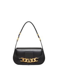 0NO VALENTINO CHAIN ​​VOGUE SHOULDER BAG Valentino Garavani Bag, Stylish Shoulder Bag, Valentino Women, Valentino Bags, Chain Bag, Black Bag, Chain Shoulder Bag, Nappa Leather, Metal Chain