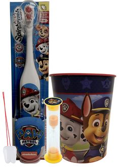 PRICES MAY VARY. Three Piece Set with Marshall from Paw Patrol. Everything you need to keep your children cavity free. Set includes and Arm and Hammer Spinbrush with Marshall from Paw Patrol, a yellow 2 minute hourglass timer decorated with Marshall and Rubble, and a matching Paw Patrol rinse cup. Every Set also includes a custom storage bag for taking your toothbrush on-the-go, and a tooth-saver necklace to make sure the Tooth Fairy never misses out on a lost tooth! Three Piece Oral Hygiene Set Marshall From Paw Patrol, Hourglass Timer, Lost Tooth, Paw Patrol Characters, Marshall Paw Patrol, The Tooth Fairy, Custom Storage, Girly Accessories, Mouthwash